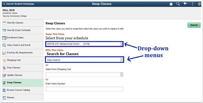 Drop Or Swap A Class | SPSCC Support